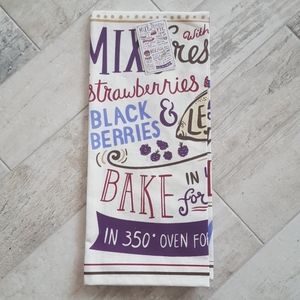 Mixed Berry Pie Recipe Kitchen Towel 100% Cotton